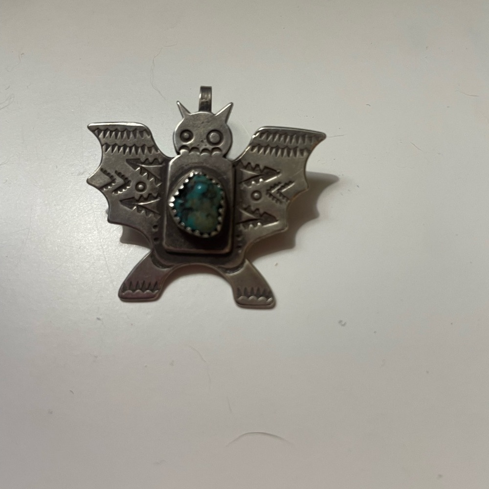 Turquoise Bat Pendant